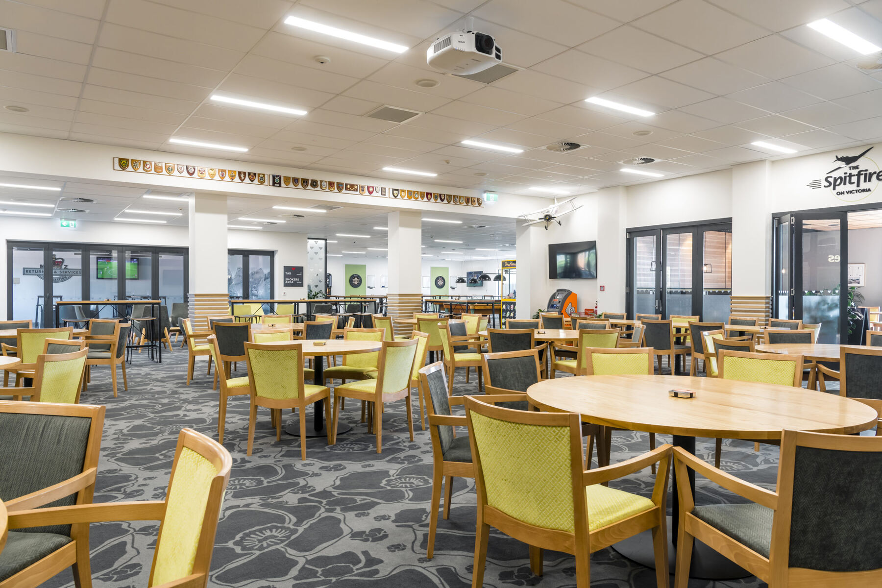 The main lounge with darts, pool tables and TAB at the Rangiora RSA Club