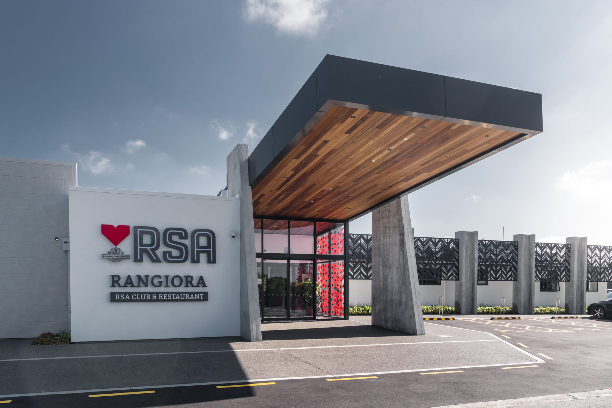 The Rangiora RSA Club entrance on Victoria Street